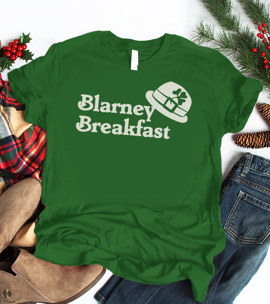 Blarney Breakfast Leprechaun Hat Shamrock Green T-Shirt