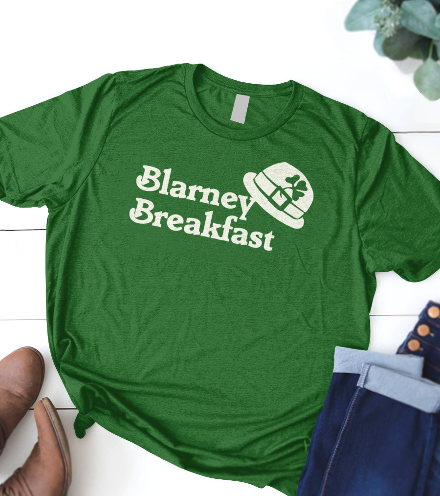 Blarney Breakfast Leprechaun Hat Shamrock Green T-Shirt