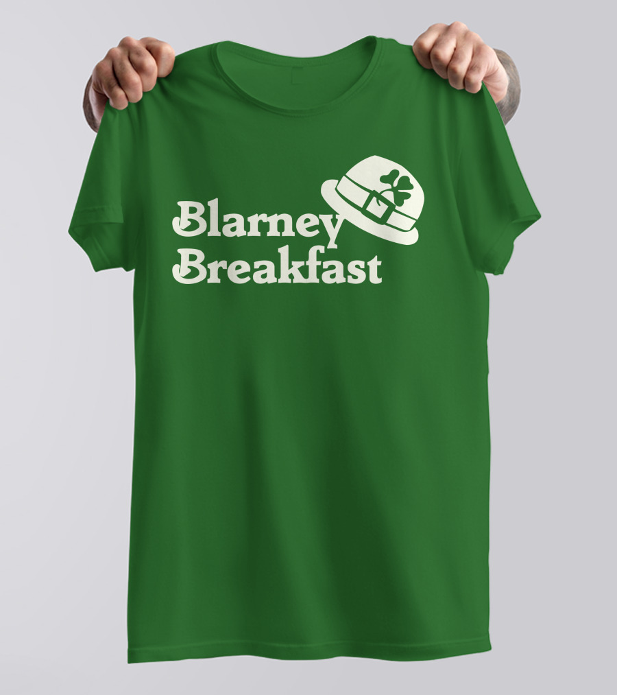 Blarney Breakfast Leprechaun Hat Shamrock Green T-Shirt