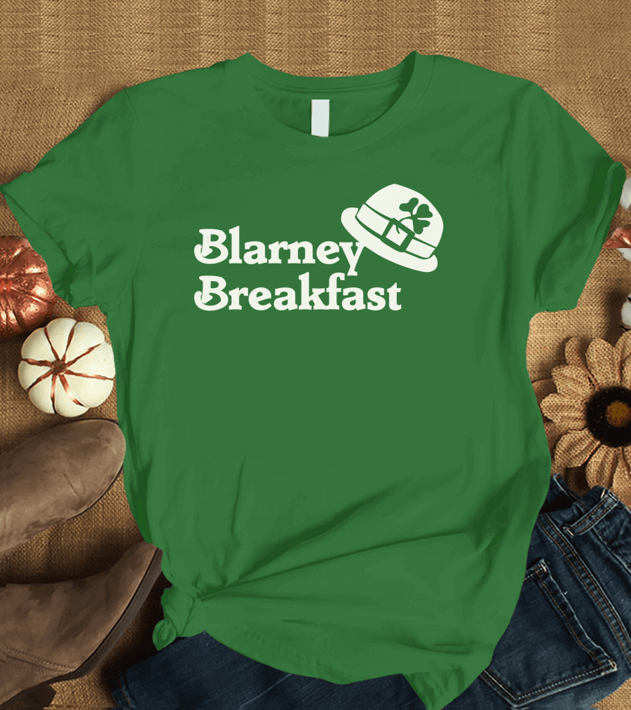 Blarney Breakfast Leprechaun Hat Shamrock Green T-Shirt
