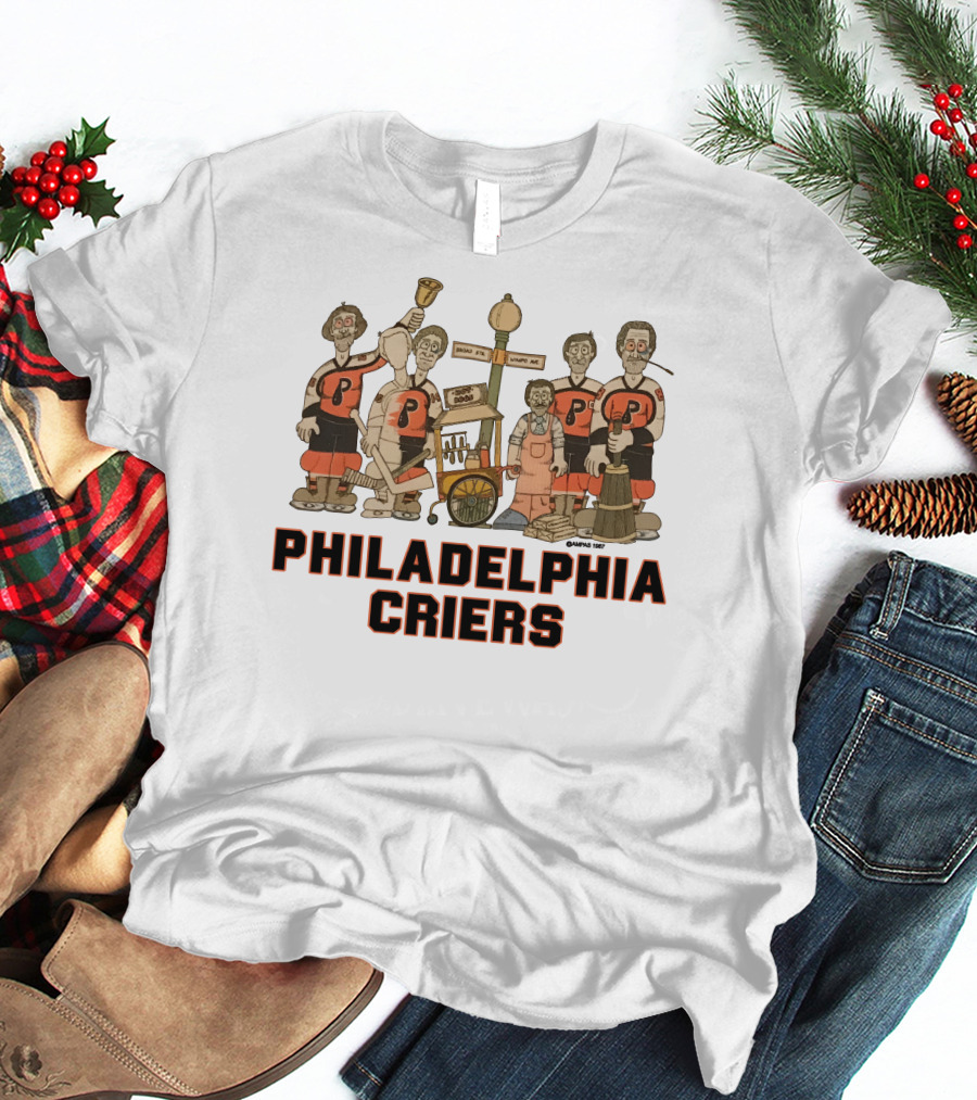 Philadelphia Criers Hockey Team Cartoon Characters With Instruments T-Shirt