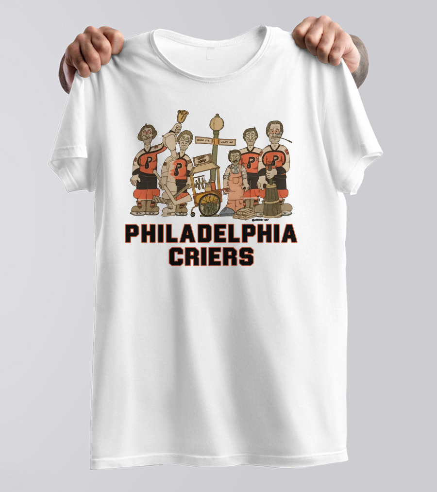 Philadelphia Criers Hockey Team Cartoon Characters With Instruments T-Shirt