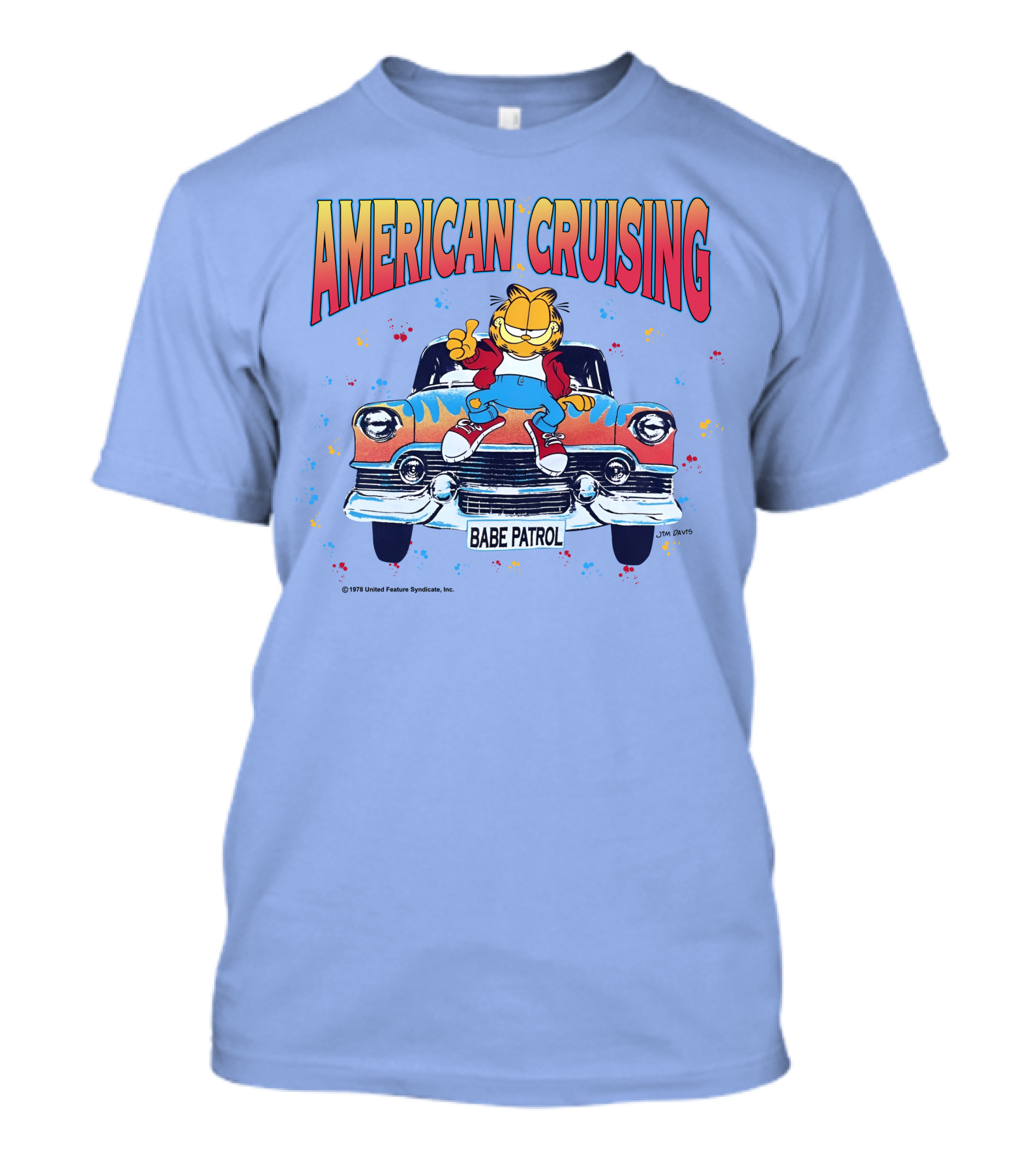 Garfield American Cruising Babe Patrol Vintage Car Vibe T-Shirt