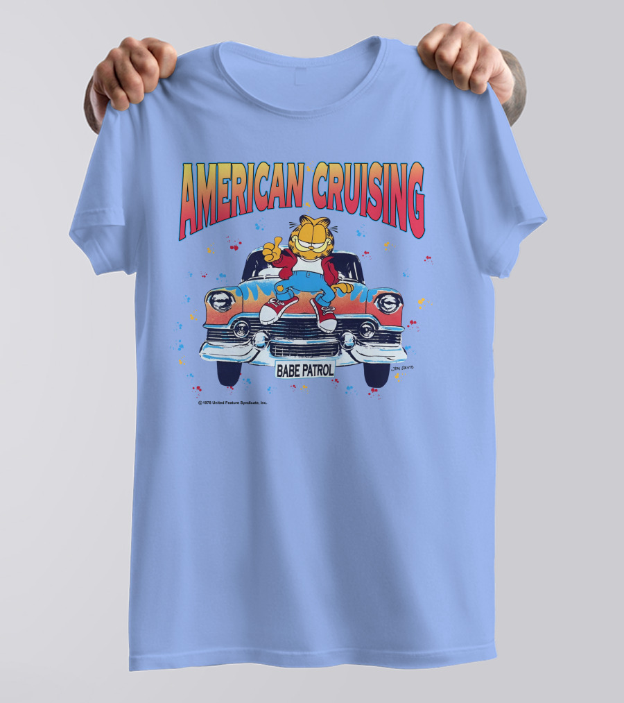 Garfield American Cruising Babe Patrol Vintage Car Vibe T-Shirt
