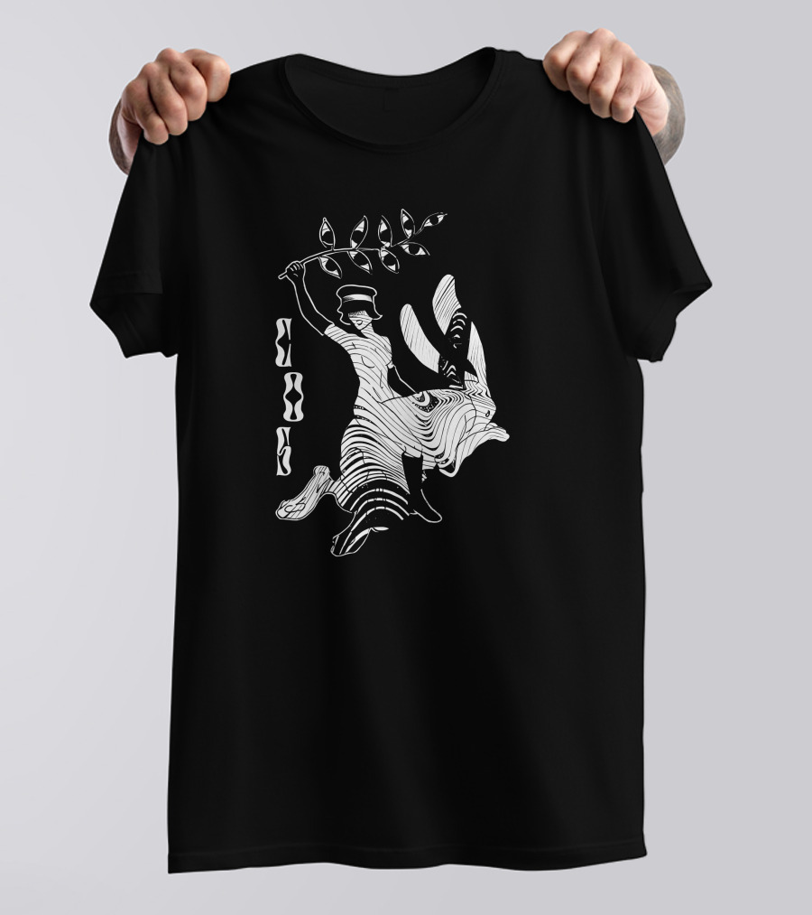 Cossylvan Cos Rider Bigcartel Merch Woman On Rabbit With Branch T-Shirt