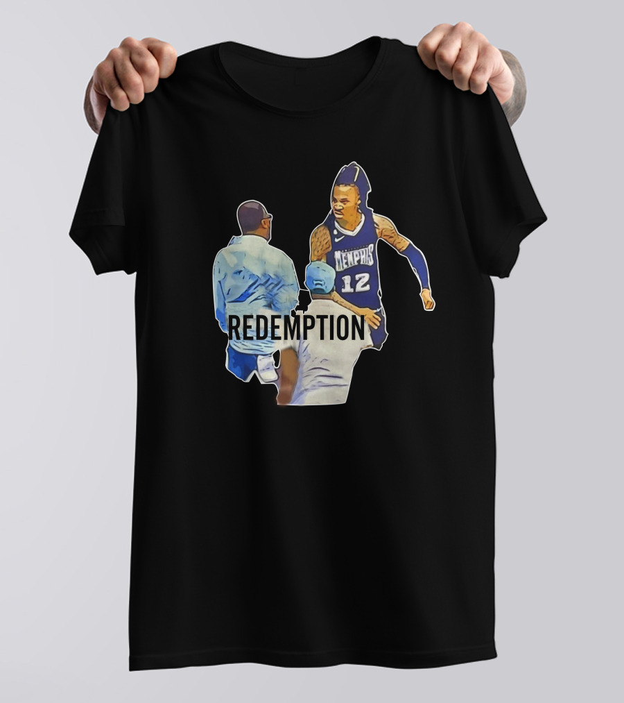 Ja Morant Dad Grizzlies Redemption Memhis Basketball Iconic Scene T-Shirt