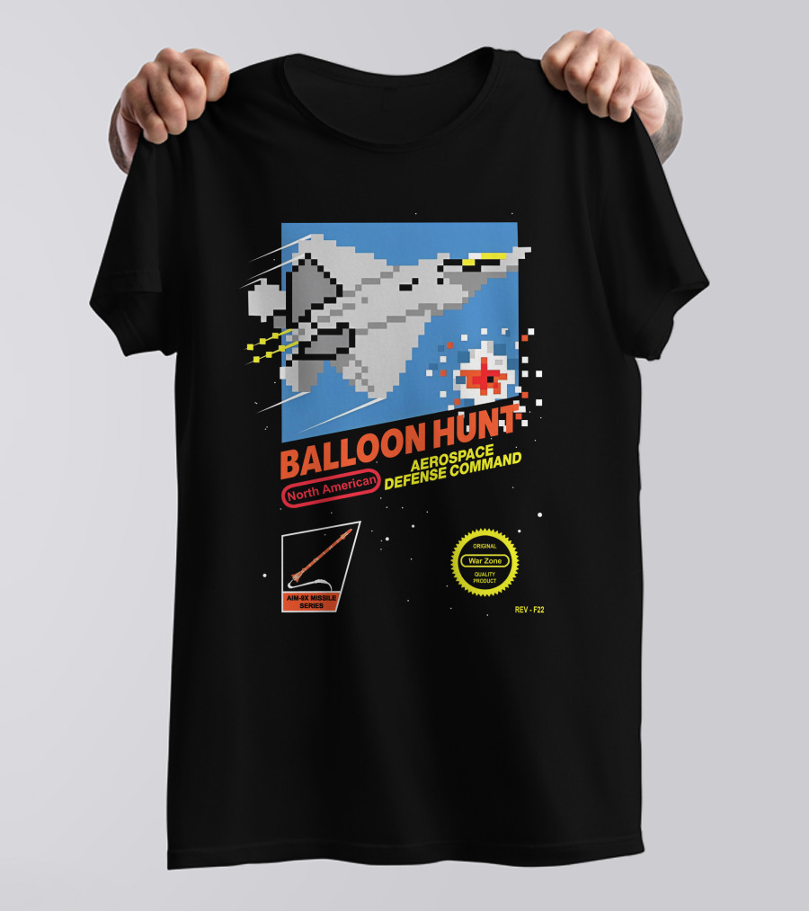 Balloon Hunt North American Aerospace Defense Command AIM-9X Missile Series REV F-22 Original War Zone Quality Product T-Shirt