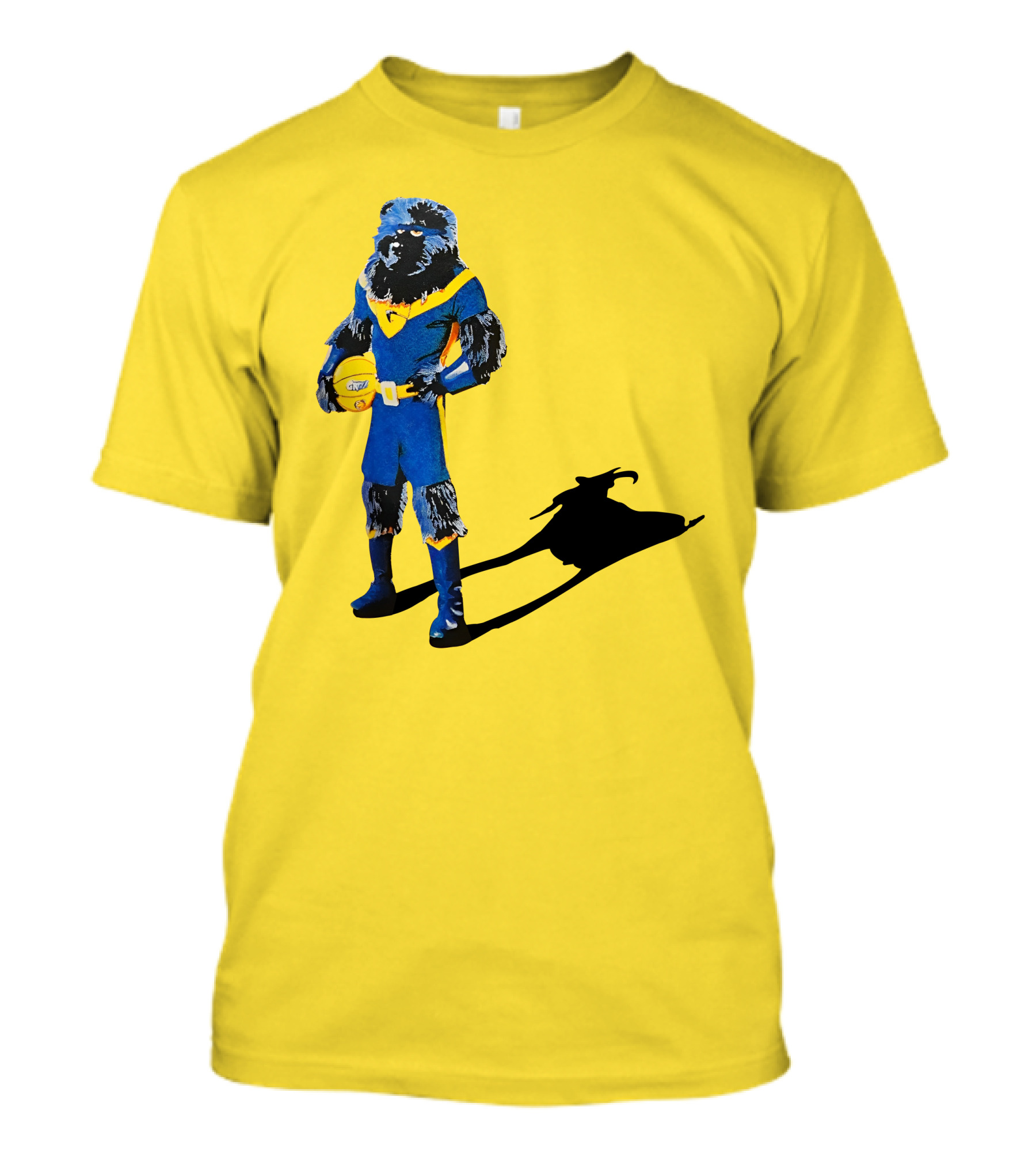 Memphis Grizzlies Bear With Superhero Goat Shadow Holding Basketball T-Shirt