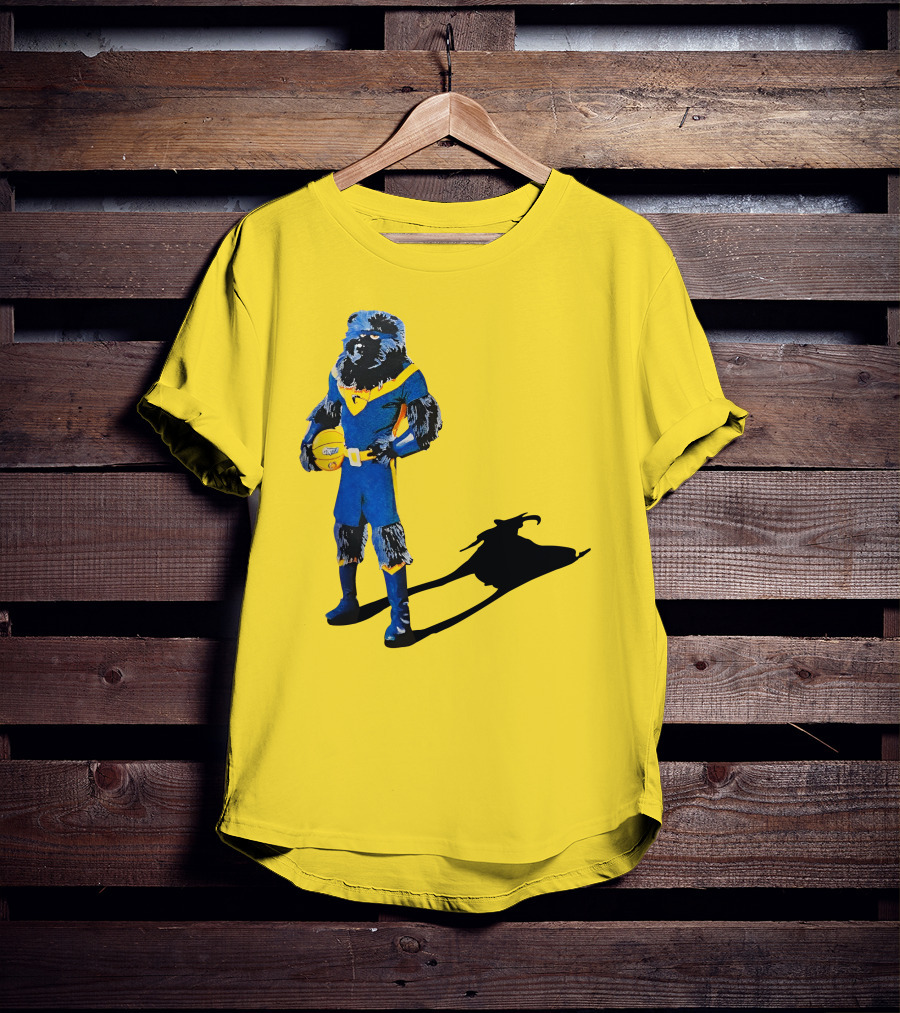 Memphis Grizzlies Bear With Superhero Goat Shadow Holding Basketball T-Shirt