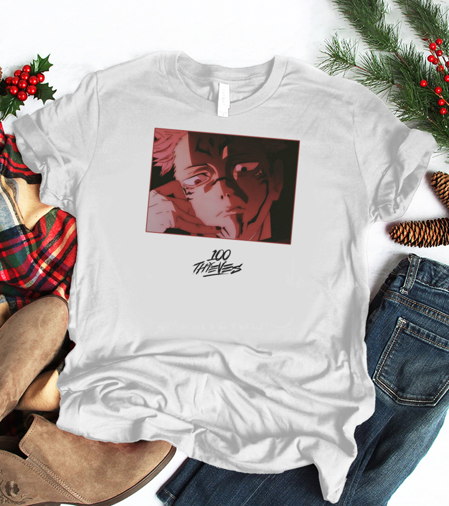 100 Thieves Sukuna Anime Character T-Shirt