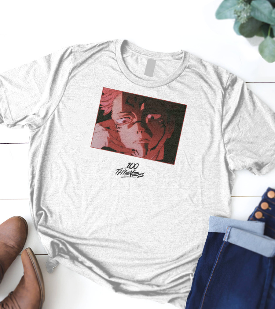 100 Thieves Sukuna Anime Character T-Shirt