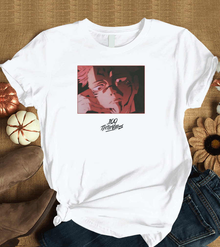 100 Thieves Sukuna Anime Character T-Shirt