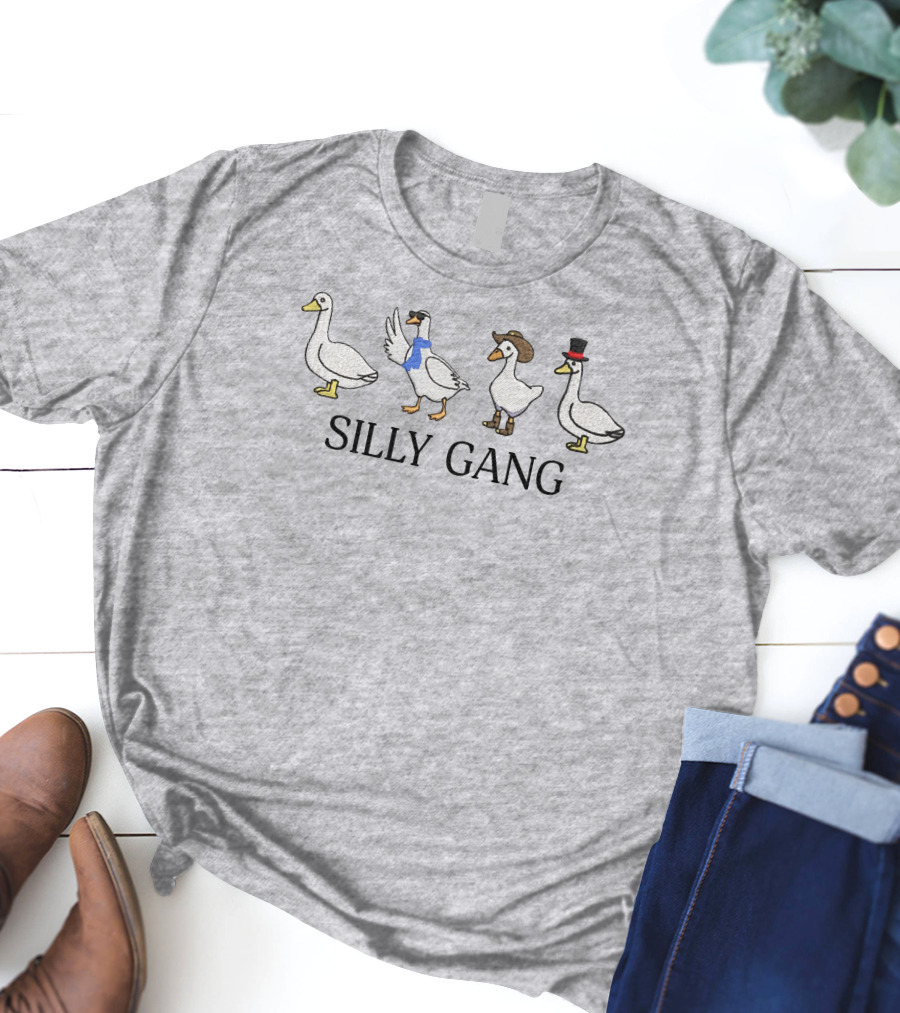 Silly Gang Ducks With Cowboy Hat And Top Hat T-Shirt