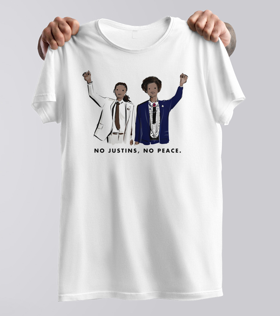 No Justins No Peace Raising Fists T-Shirt