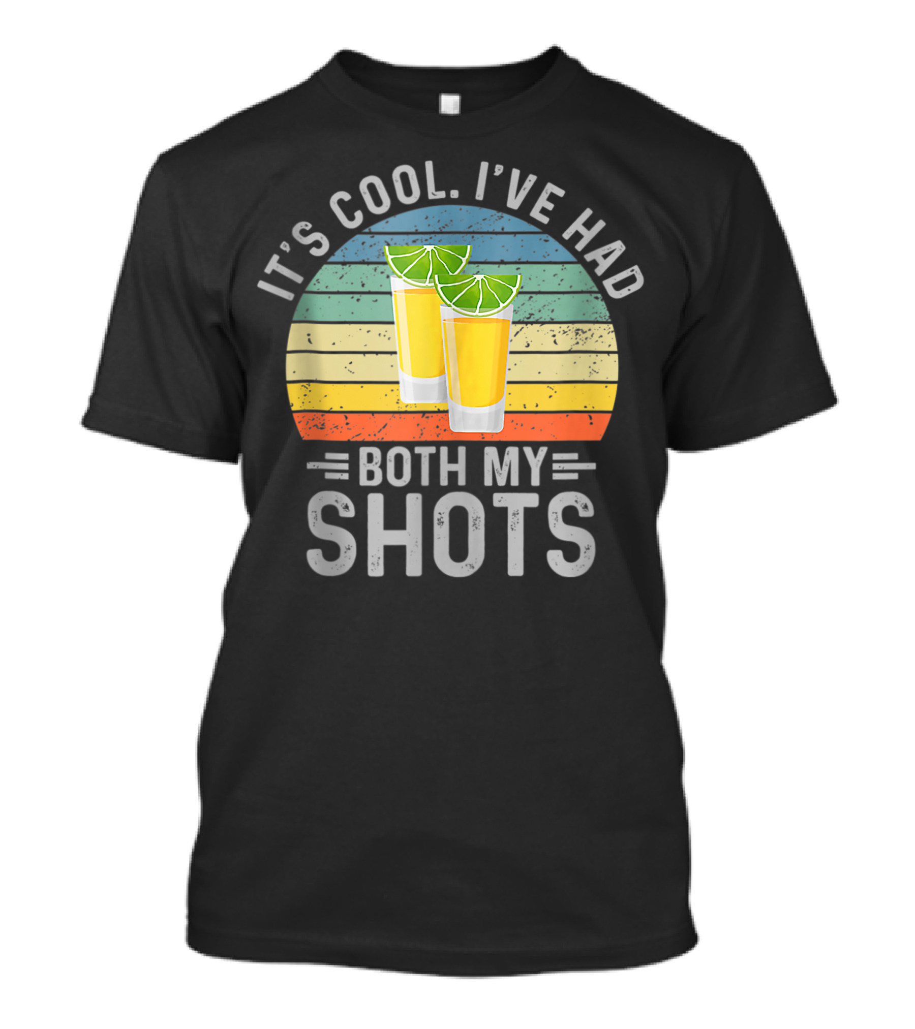 It's Cool I've Had Both My Shots Retro Sunset Lime Shot Glasses T-Shirt