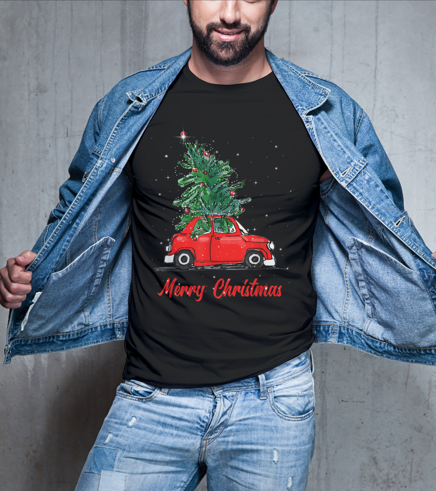 Merry Christmas Red Truck With Christmas Tree Pajama Gifts T-Shirt