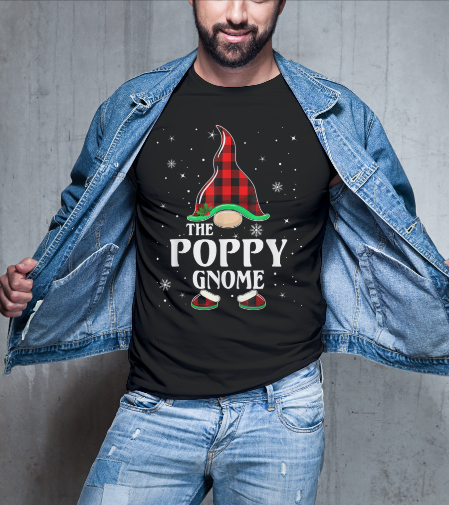 The Poppy Gnome Buffalo Plaid Christmas T-Shirt
