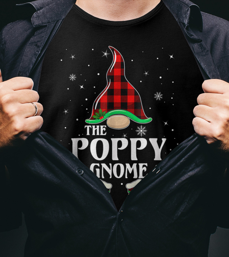 The Poppy Gnome Buffalo Plaid Christmas T-Shirt