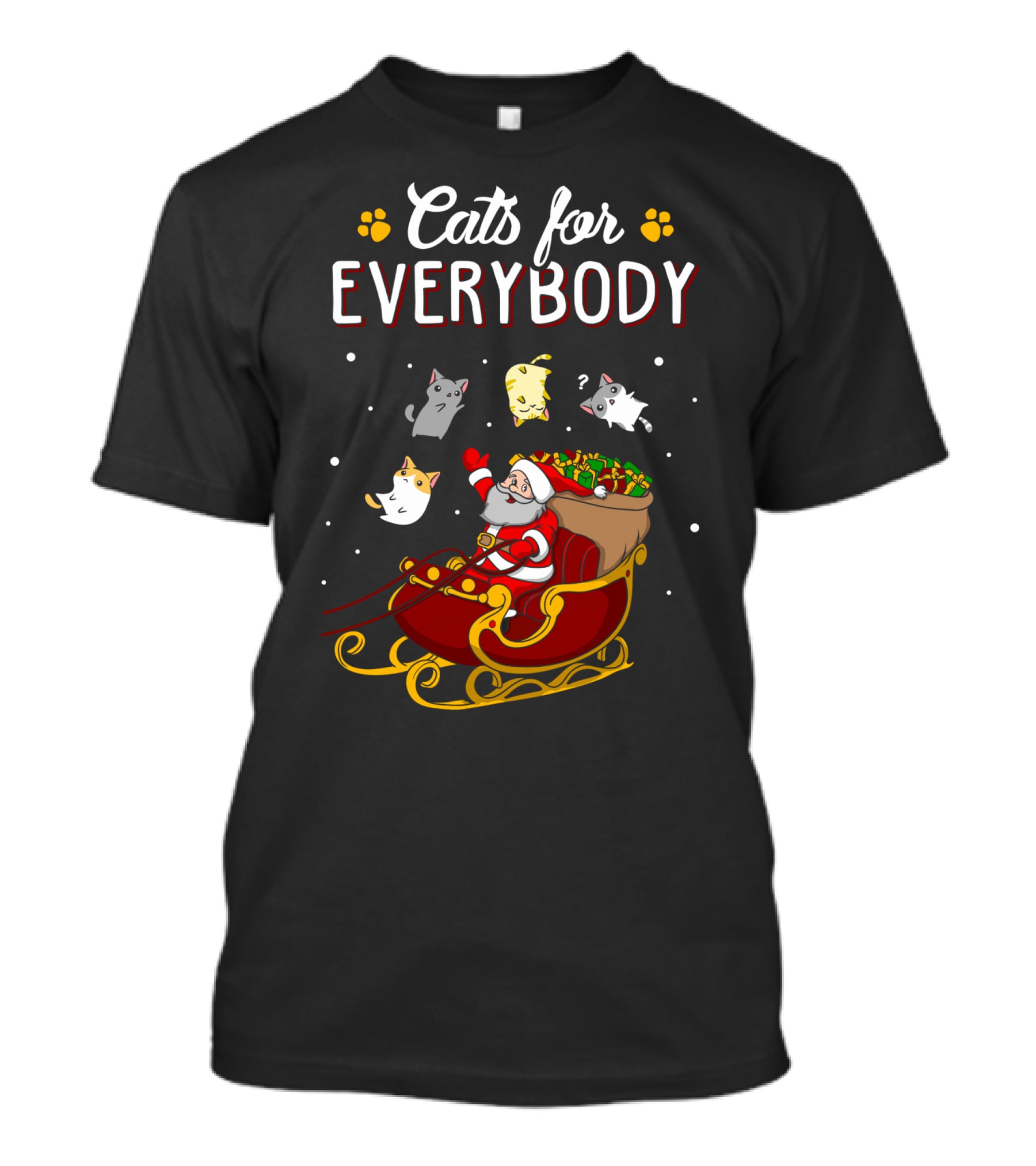 Cats For Everybody Santa Sleigh With Cats T-Shirt