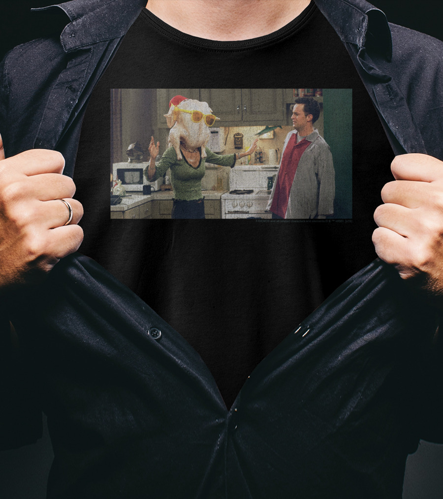 Friends Thanksgiving Monica Turkey Head Scene T-Shirt