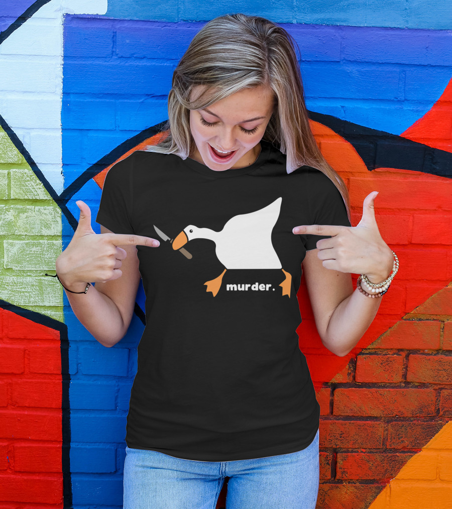 Murder Goose With Knife Funny T-Shirt