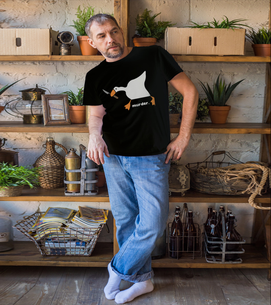 Murder Goose With Knife Funny T-Shirt