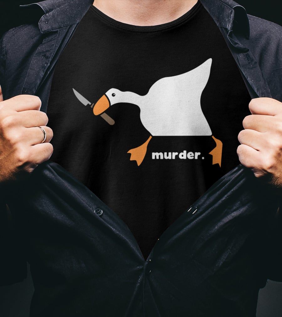 Murder Goose With Knife Funny T-Shirt