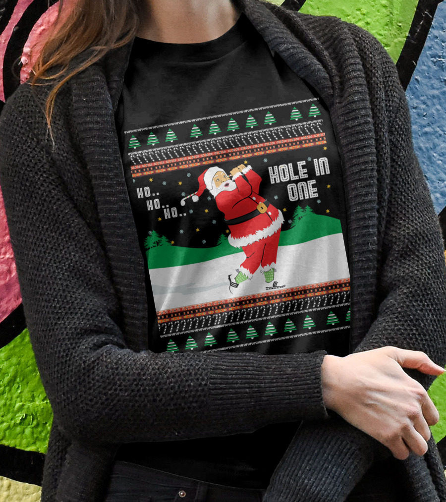 Ho Ho Ho Santa Hole In One Golf Jumper T-Shirt
