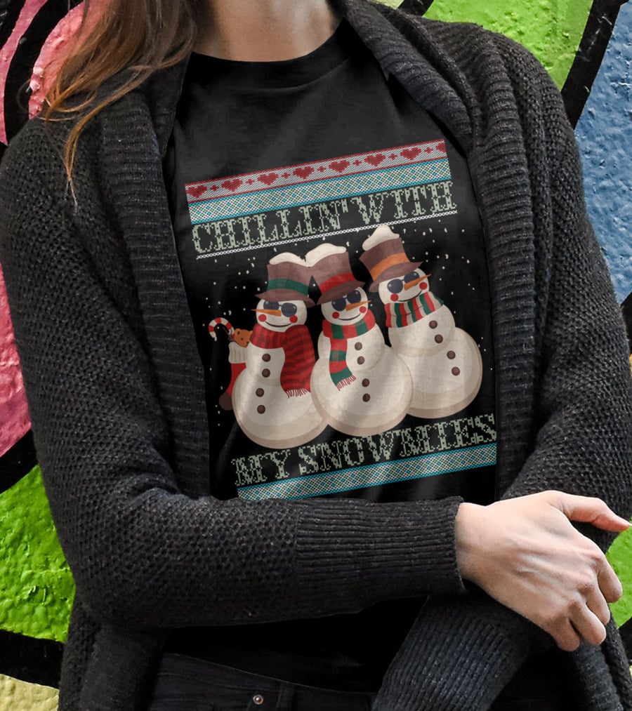 Chillin' With My Snowmies Hanes Men's Comfortwash Garment Dyed T-Shirt