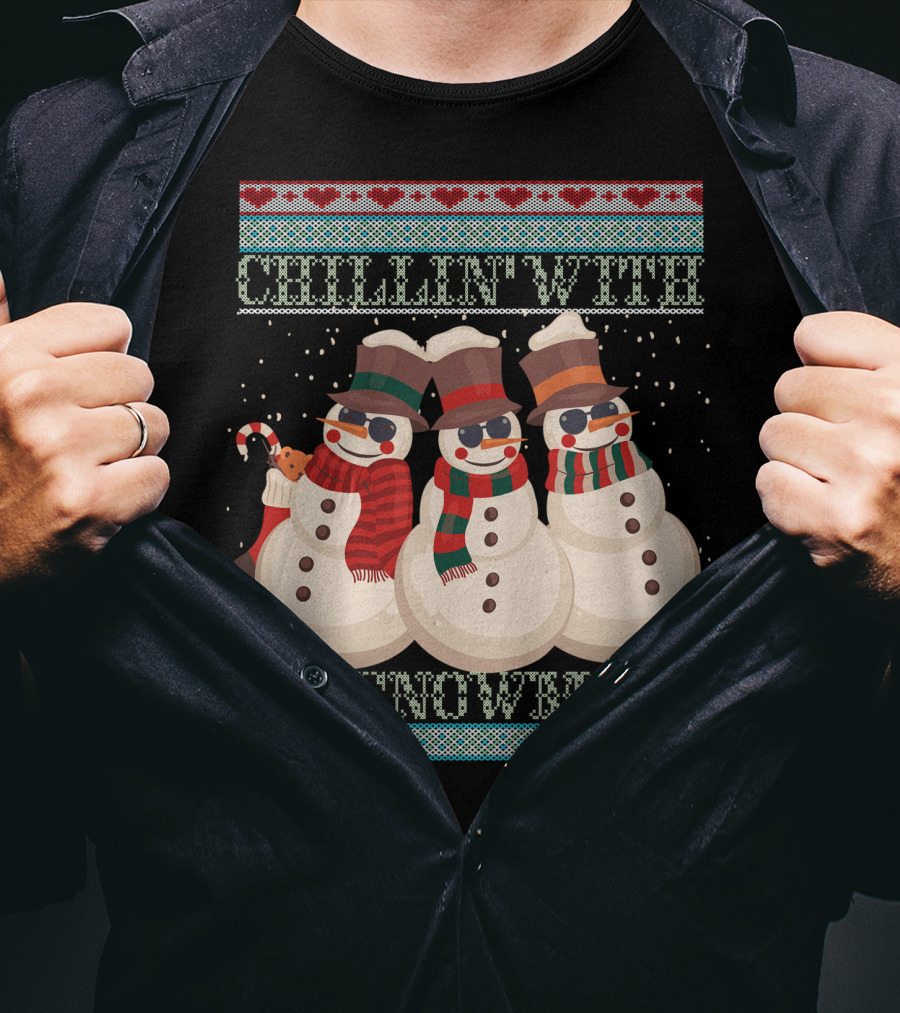 Chillin' With My Snowmies Hanes Men's Comfortwash Garment Dyed T-Shirt