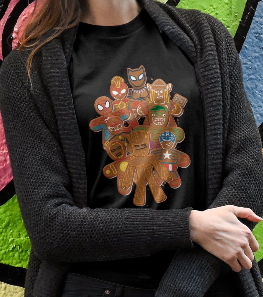 Marvel Avengers Gingerbread Cookies Heroes Collection T-Shirt