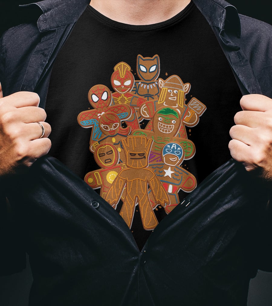 Marvel Avengers Gingerbread Cookies Heroes Collection T-Shirt