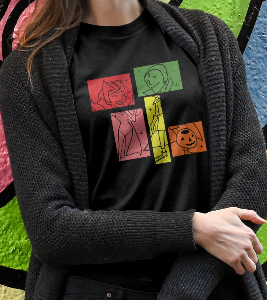 Marvel WandaVision Wanda Vision 50s Halloween Retro Style Characters T-Shirt