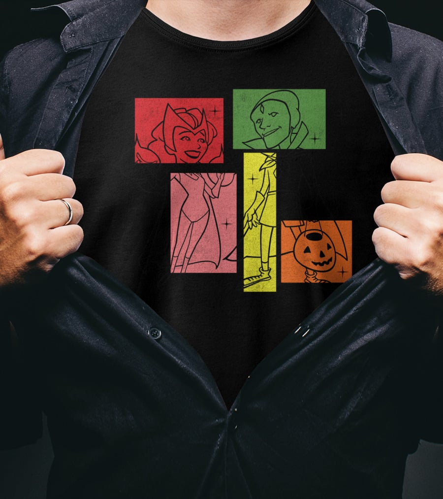 Marvel WandaVision Wanda Vision 50s Halloween Retro Style Characters T-Shirt