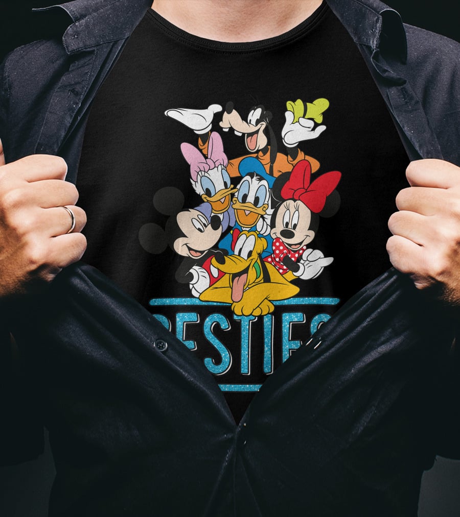 Disney Besties Mickey Minnie Donald Daisy Goofy Pluto T-Shirt