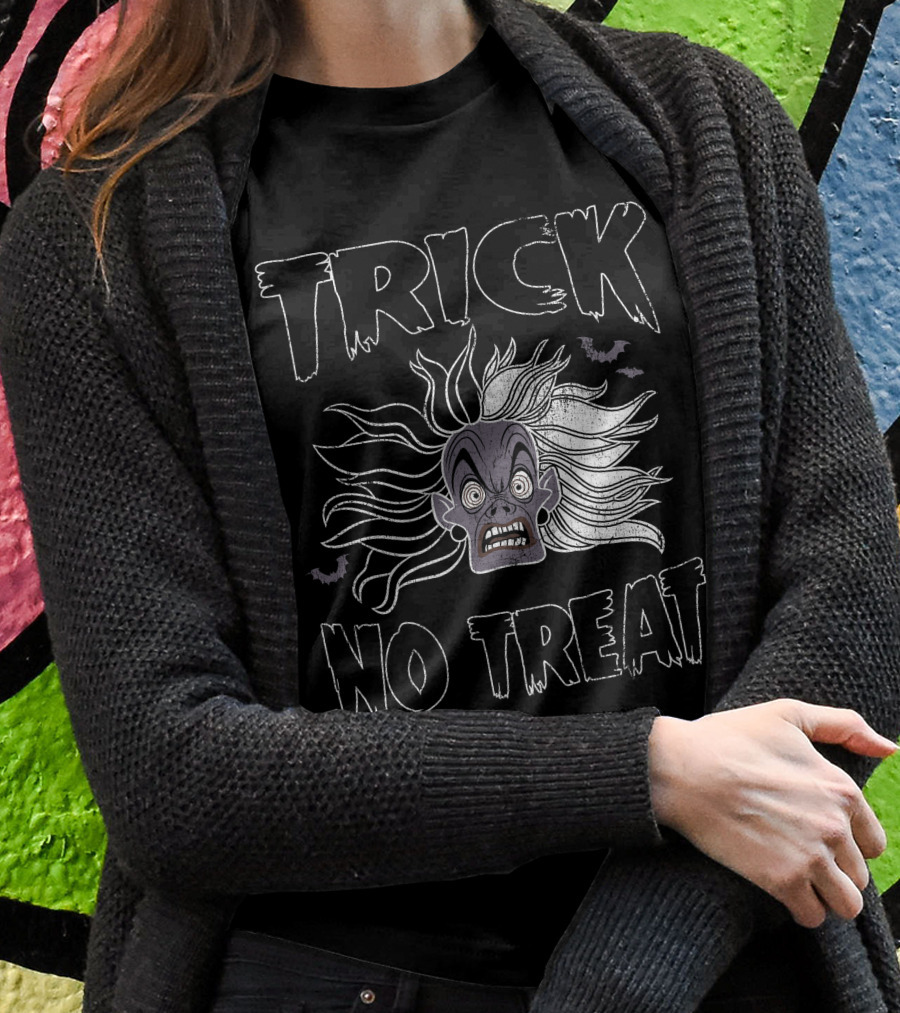 Disney Cruella Trick No Treat Halloween Bats T-Shirt