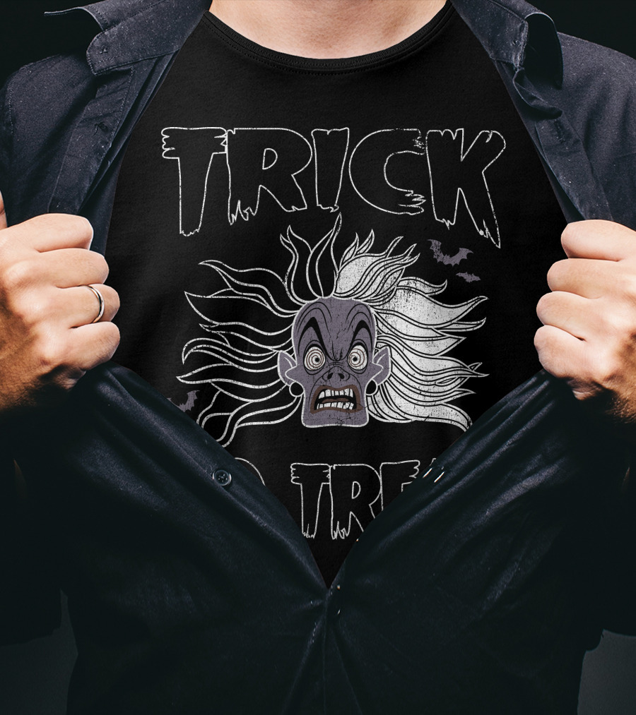 Disney Cruella Trick No Treat Halloween Bats T-Shirt