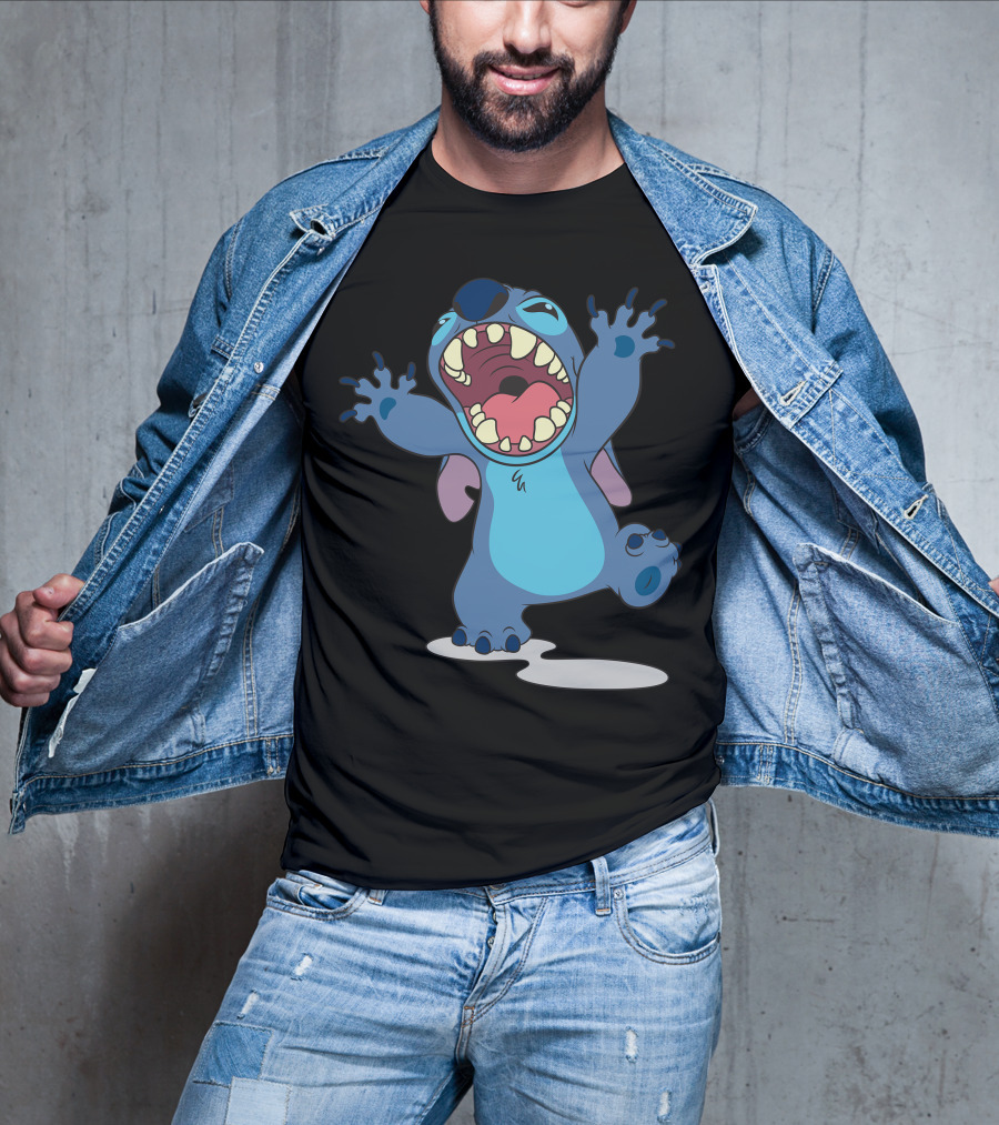 Disney Lilo And Stitch Energetic Roar Character Image T-Shirt