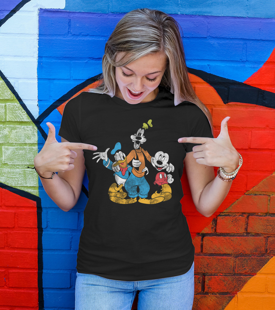 Disney Mickey Donald Goofy Trio Classic Characters T-Shirt
