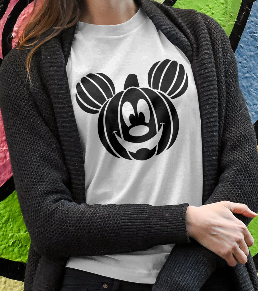 Disney Mickey Mouse Halloween Pumpkin Face T-Shirt