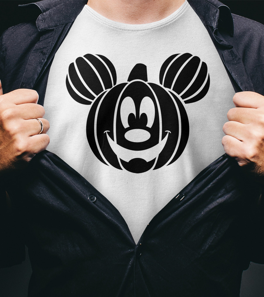 Disney Mickey Mouse Halloween Pumpkin Face T-Shirt