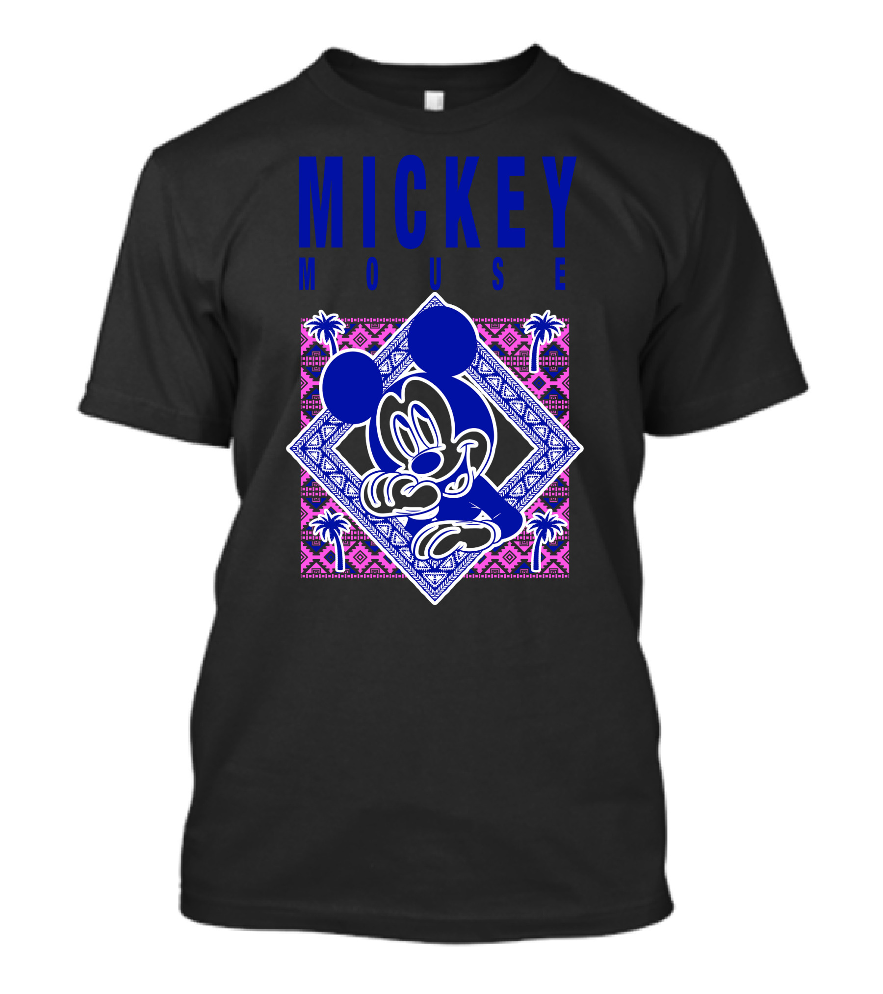 Mickey Mouse Neon Aztec Pattern Palms T-Shirt