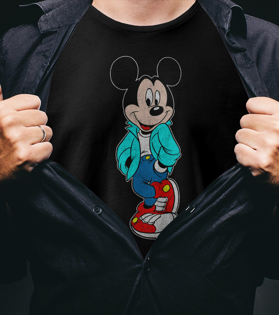 Disney Mickey Mouse Retro Jacket Style Sketch T-Shirt