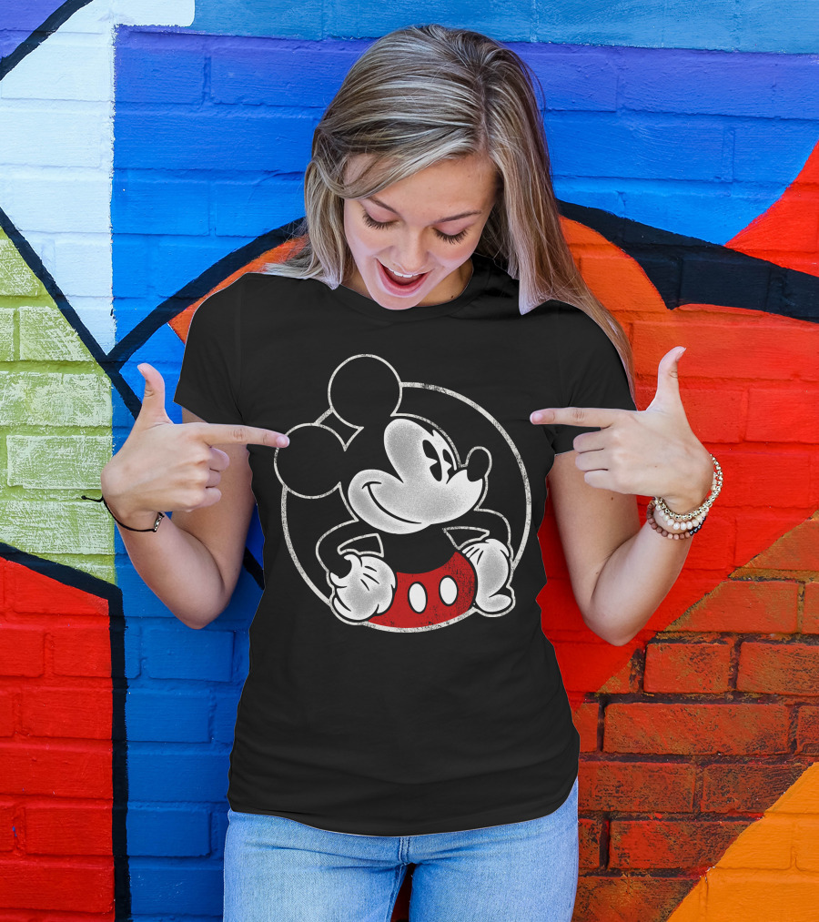 Disney Mickey Mouse Classic Retro Circle T-Shirt