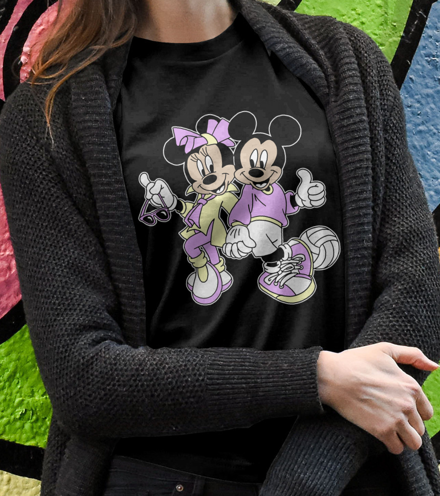 Disney Mickey Mouse Minnie Mouse 80s Fashion T-Shirt