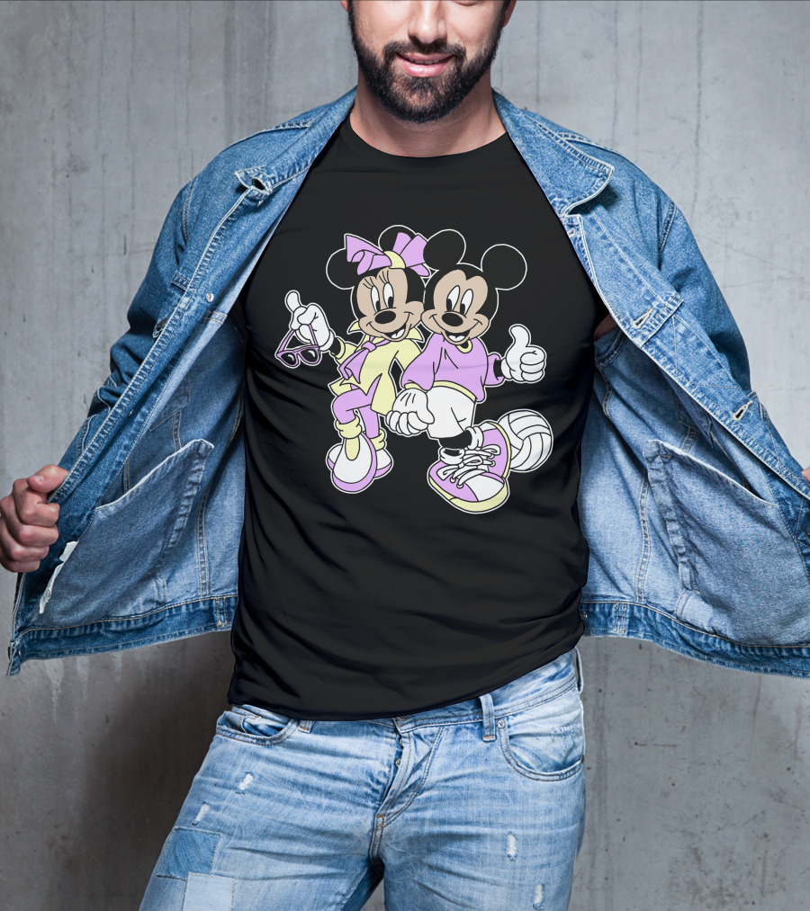 Disney Mickey Mouse Minnie Mouse 80s Fashion T-Shirt