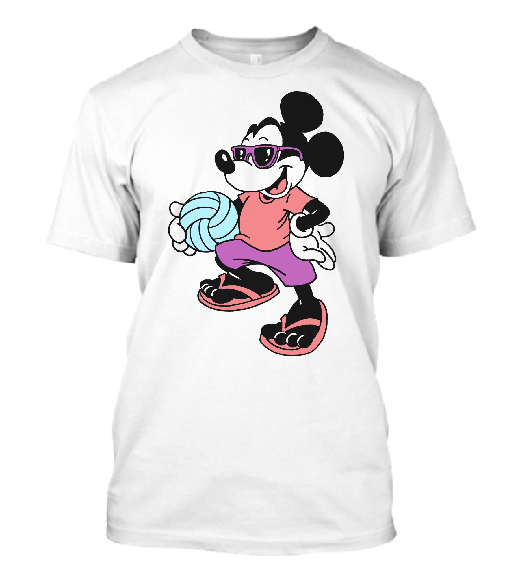Disney Mickey Mouse Sunglasses Volleyball Playa Vibes T-Shirt