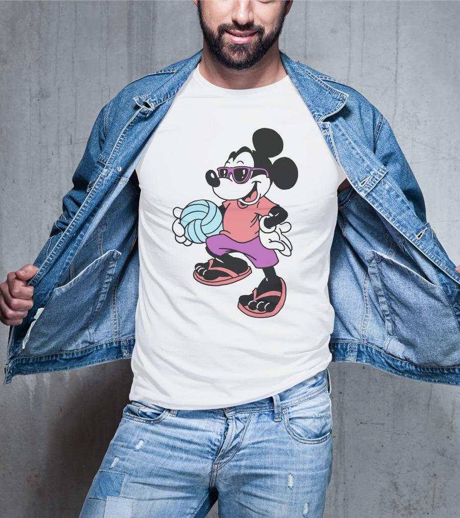 Disney Mickey Mouse Sunglasses Volleyball Playa Vibes T-Shirt