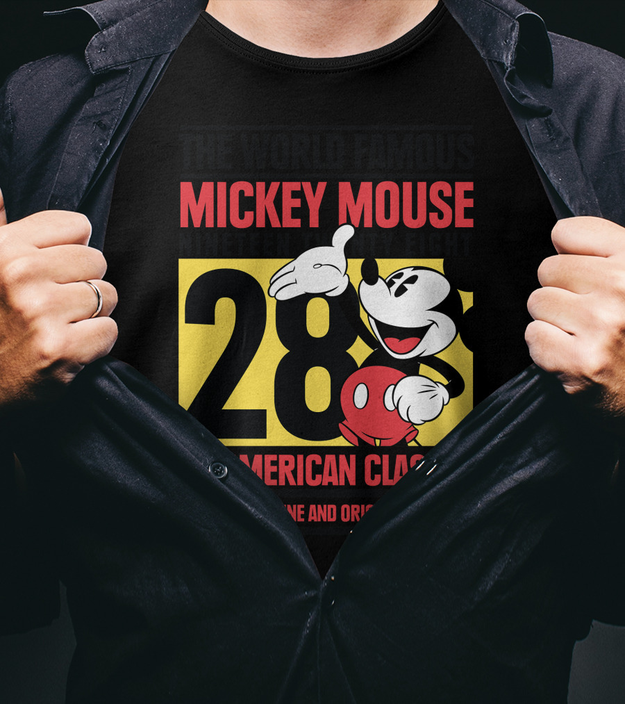 The World Famous Mickey Mouse Nineteen Twenty Eight 28 An American Classic Genuine And Original T-Shirt