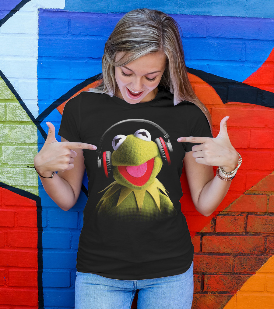 Disney Muppet Babies Kermit Headphones Retro T-Shirt